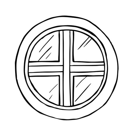 Round window vector illustration on white backgroundのイラスト素材