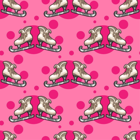 Skates vector seamless pattern for print or web designのイラスト素材