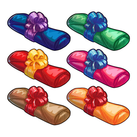 Gift packages set vector illustration on white backgroundのイラスト素材