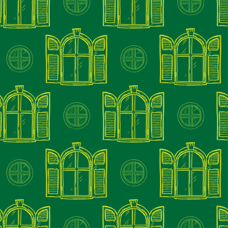 Windows decorative vector seamless patternのイラスト素材