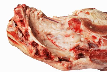 Raw ribs of lamb isolated over white