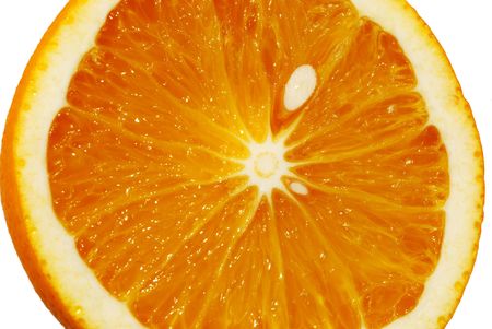Orange close up isolated on white background