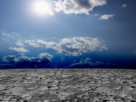 Desert Planet Landscape Horror Extreme Terrain 3D illustration