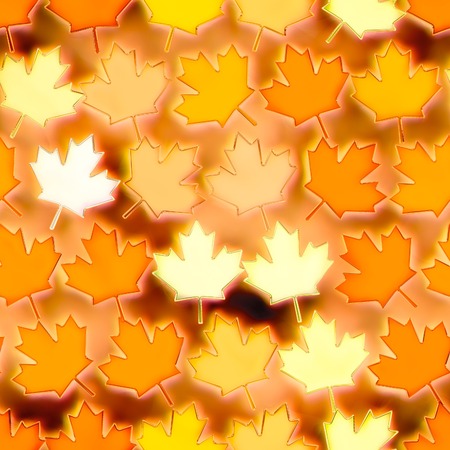 Seamless colorful maple leaf texture illustration illuminated