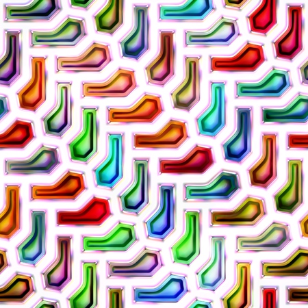 Seamless texture of abstract bright shiny colorful geometric shapes 3D illustrationの写真素材