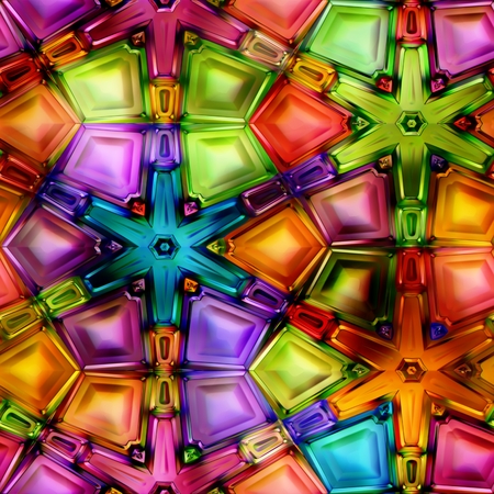 Seamless texture of abstract bright shiny colorful geometric shapes.の写真素材