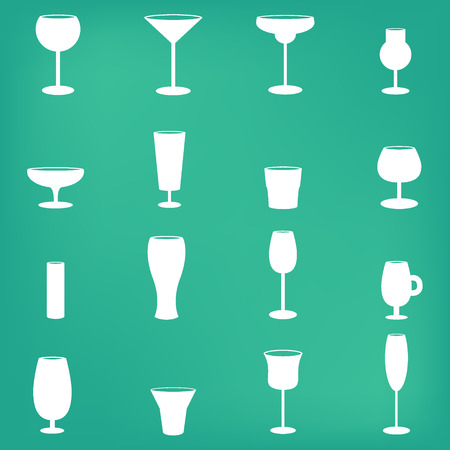 Drink glass icons setのイラスト素材