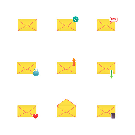 Set of icons for messages. Vector illustration.のイラスト素材
