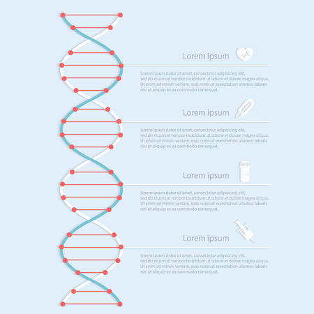 DNA banner, science infographics. Illustration contains transparency and blending effectsのイラスト素材