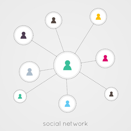 Abstract network with circles. vector illustrationのイラスト素材