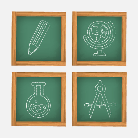 Icons in chalk doodle styleのイラスト素材