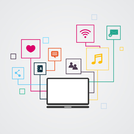 Social Media Concept. Vector infographic illustration.のイラスト素材