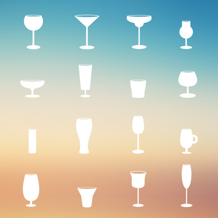 Drink glass icons setのイラスト素材
