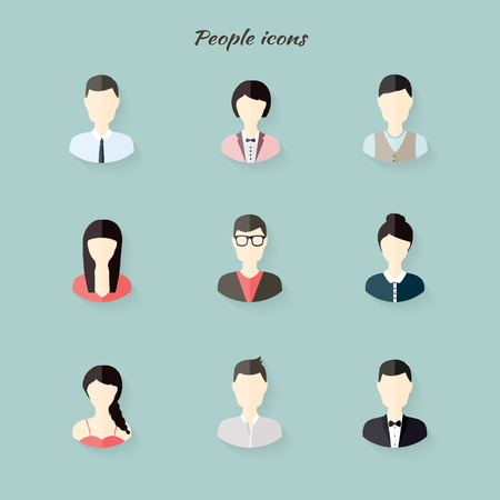 People icons in flat modern style. Vector illustrationのイラスト素材