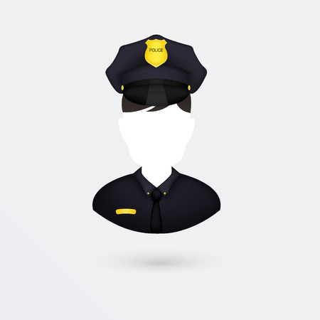 Vector Policeman Icon. Isolated on white.のイラスト素材