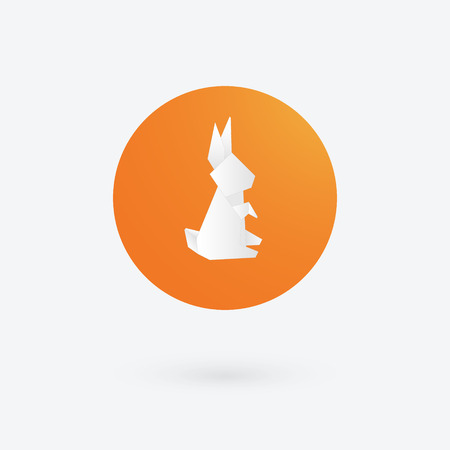 Origami paper rabbit icon. Vector illustration.のイラスト素材