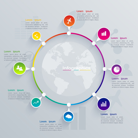 Abstract digital illustration Infographic. Vector illustration can be used for workflow layout, diagram, number options, web design.のイラスト素材