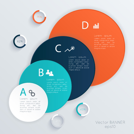 Vector colorful info graphics for your business presentations. Can be used for info graphics, graphic or website layout vector, numbered banners, diagram, horizontal cutout lines, web design.のイラスト素材