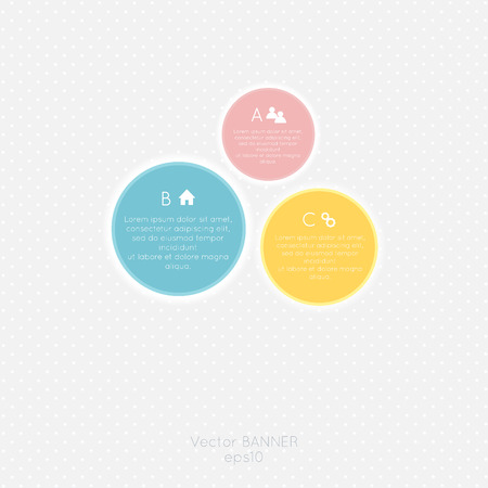 Vector colorful info graphics for your business presentations. Can be used for info graphics, graphic or website layout vector, numbered banners, diagram, horizontal cutout lines, web design.のイラスト素材