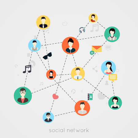 Concept for social network. Concepts for web banners and printed materials.のイラスト素材