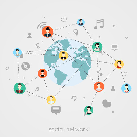 Concept for social network. Concepts for web banners and printed materials.のイラスト素材
