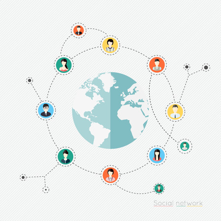 Concept for social network. Concepts for web banners and printed materials.のイラスト素材