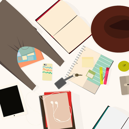 Stationery for studentのイラスト素材