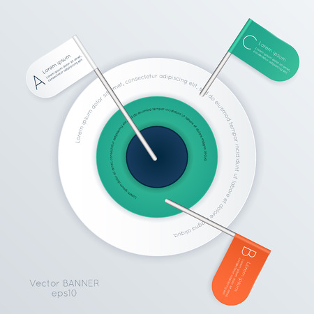 Vector colorful info graphics for your business presentations. Can be used for info graphics, graphic or website layout vector, numbered banners, diagram, horizontal cutout lines, web design.のイラスト素材