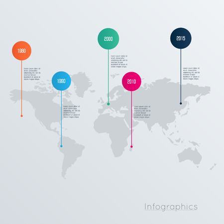 World map illustration infographics geometric concept design vector template.のイラスト素材