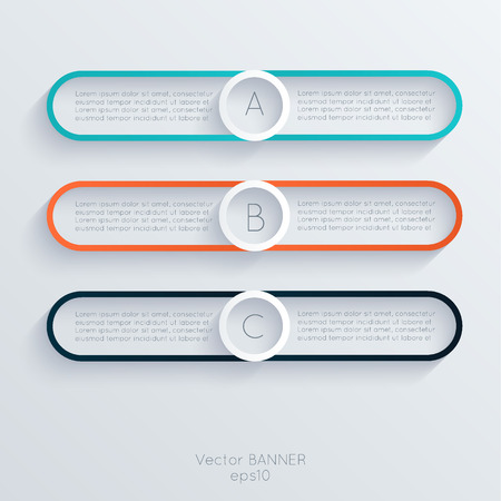 Vector colorful info graphics for your business presentations. Can be used for info graphics, graphic or website layout vector, numbered banners, diagram, horizontal cutout lines, web design.のイラスト素材