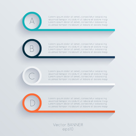 Vector colorful info graphics for your business presentations. Can be used for info graphics, graphic or website layout vector, numbered banners, diagram, horizontal cutout lines, web design.のイラスト素材