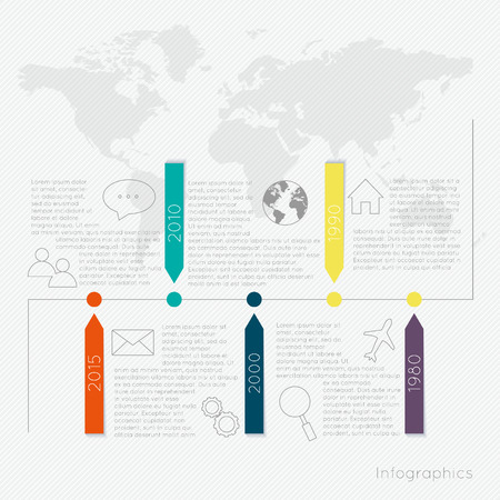 Timeline Infographic Design Templates. Charts, Diagrams and other Vector Elements for Data and Statistics Presentationのイラスト素材