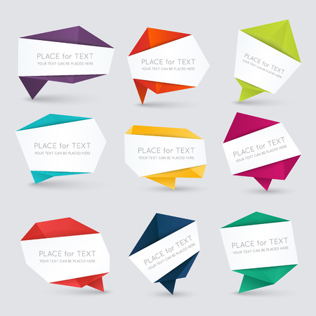 Colorful and decorated paper banners for your textのイラスト素材