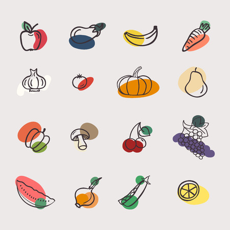 Vector set of vegetablesのイラスト素材