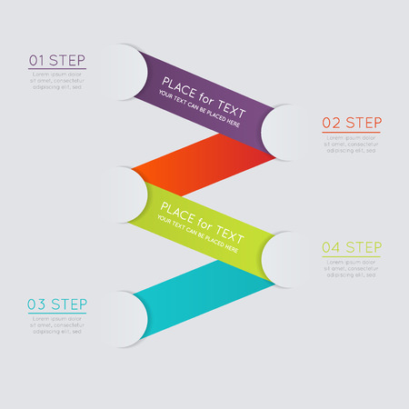Set of colorful text box with steps, trendy colors. のイラスト素材