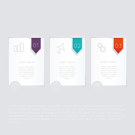 Set of colorful text box with steps, trendy colors. のイラスト素材