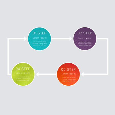 Set of colorful text box with steps, trendy colors. のイラスト素材