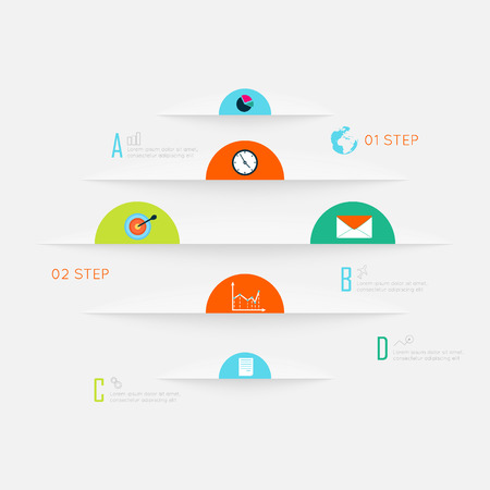 Abstract business info graphics template with icons. のイラスト素材