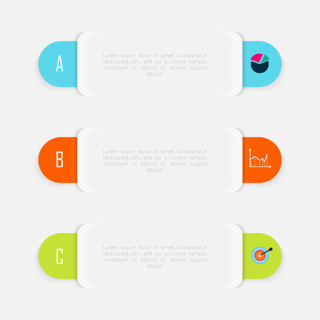 Set of colorful text box with steps, trendy colors.のイラスト素材