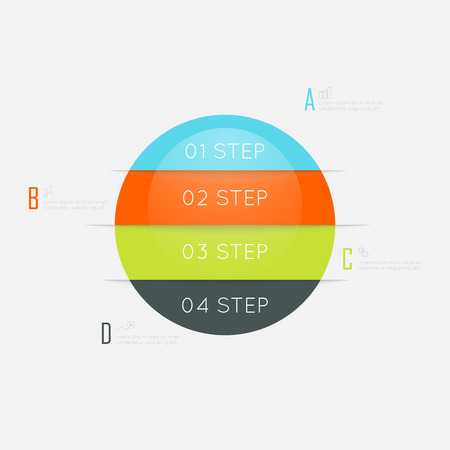 Set of colorful text box with steps, trendy colors. のイラスト素材