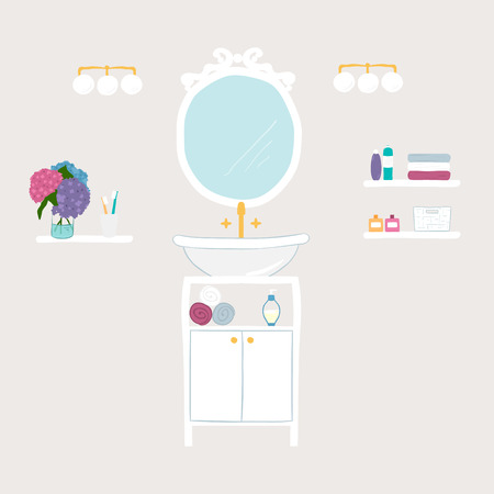 Set of vector bathroom and personal hygiene icons のイラスト素材