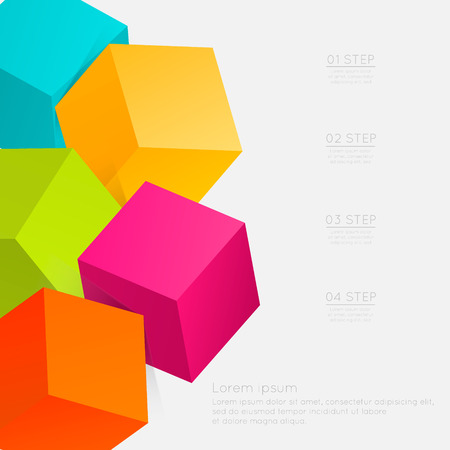3d cube infographics. のイラスト素材