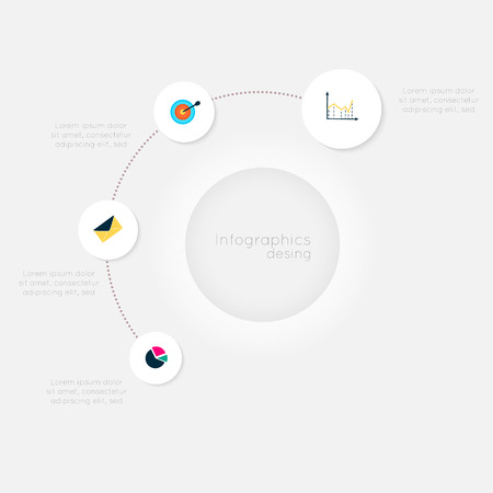Vector colorful info graphics for your business presentations. Can be used for info graphics, graphic or website layout vector, numbered banners, diagram, horizontal cutout lines, web design.のイラスト素材