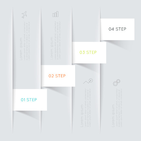 Set of colorful text box with steps, trendy colors. のイラスト素材