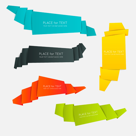 Colorful and decorated paper banners for your textのイラスト素材