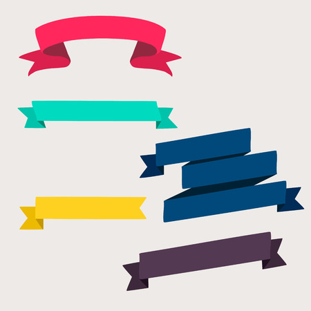 Colorful and decorated paper banners for your textのイラスト素材
