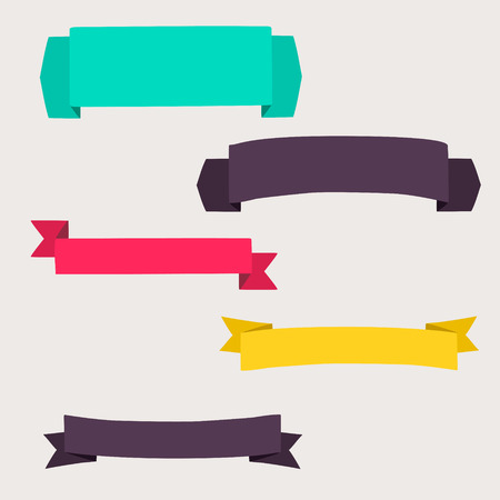 Colorful and decorated paper banners for your textのイラスト素材