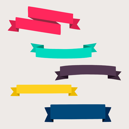 Colorful and decorated paper banners for your textのイラスト素材