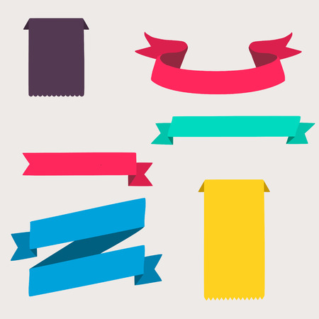 Colorful and decorated paper banners for your textのイラスト素材