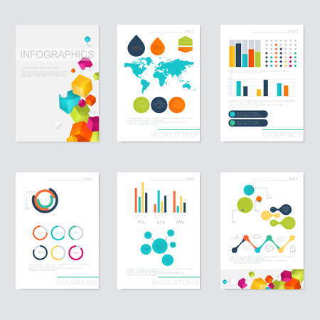 Set of infographics elements in modern flat business style.のイラスト素材
